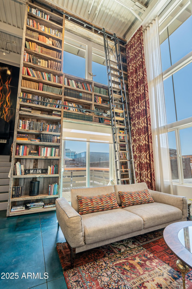 Impressive 2-story Library.