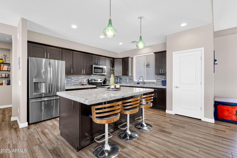 Large Island and Pendant Lights