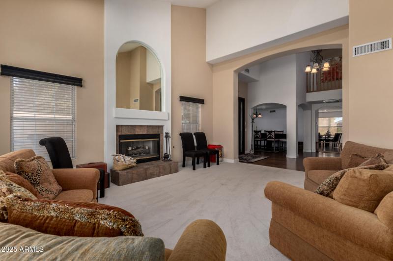 living room w/ fireplace