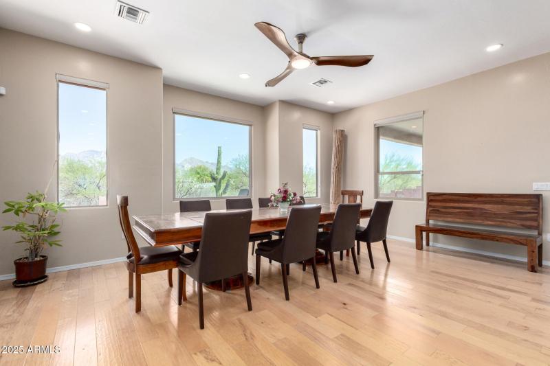 Dining with Scenic Backyard Views