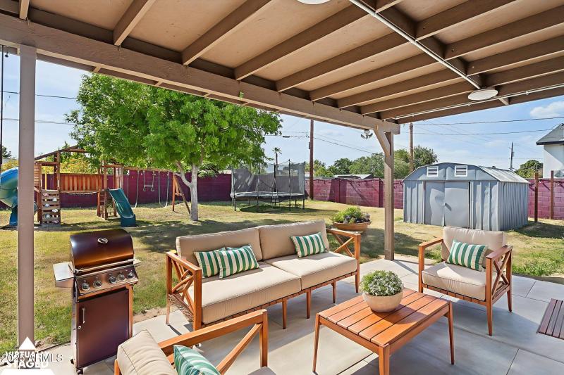 Back Patio virtually staged