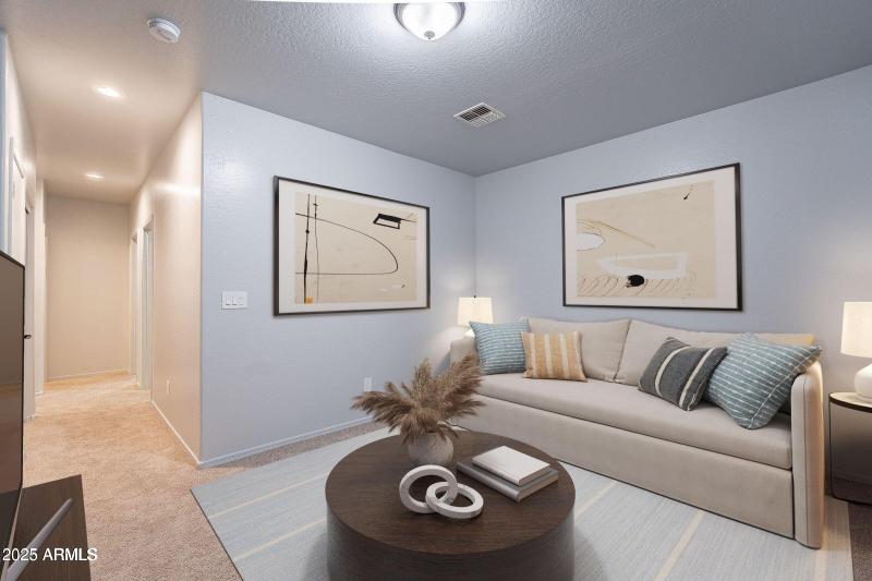 Basement Family Room Staged