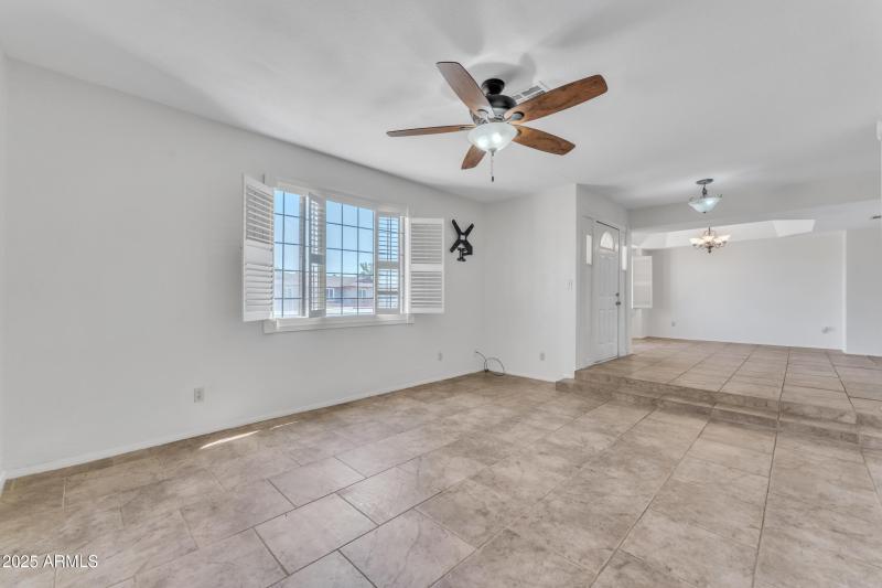 Family room with shutters