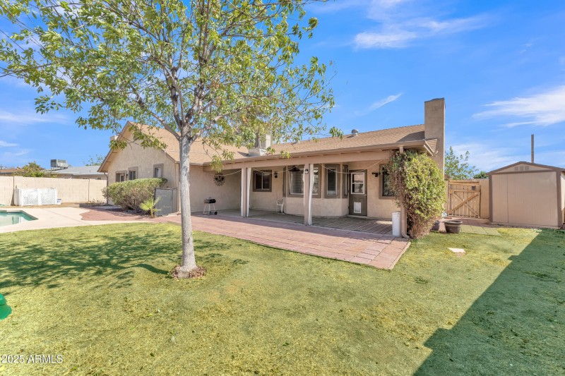 Rendered backyard grass area