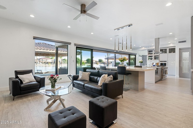 Family room next to the open concept che