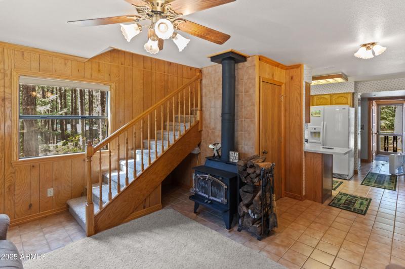 Living room, stairs up