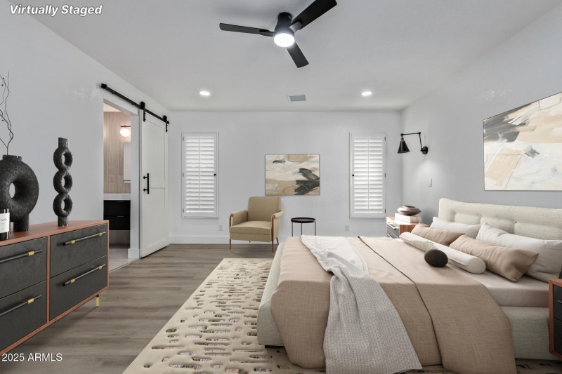 Virtual staging of master bedroom