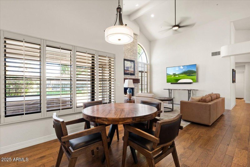 Dining Room View of Patio & Greenery