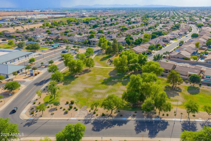 Huge grassy neighborhood park