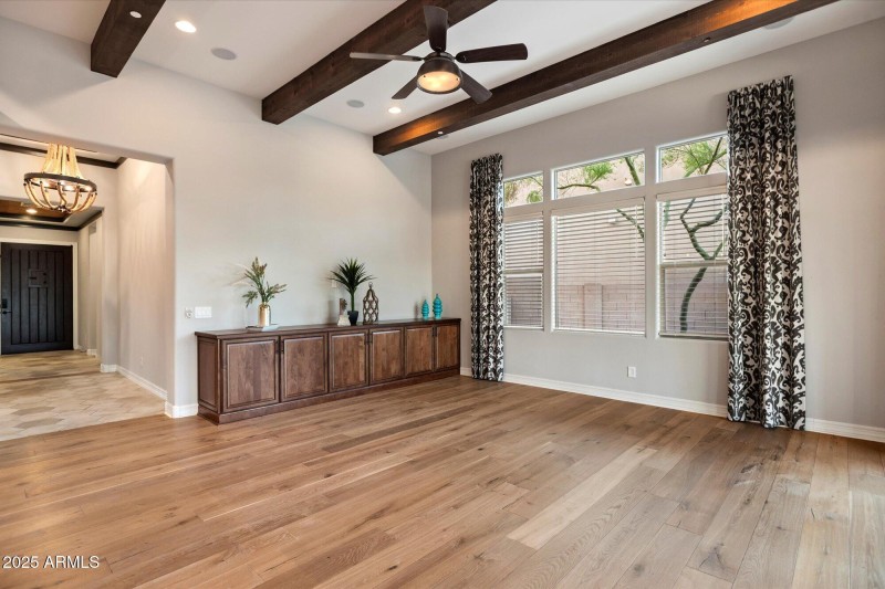 Family room w/ Builtin Credenza
