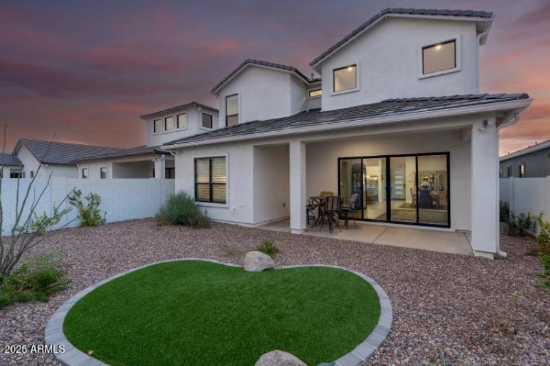 Large landscaped rear yard