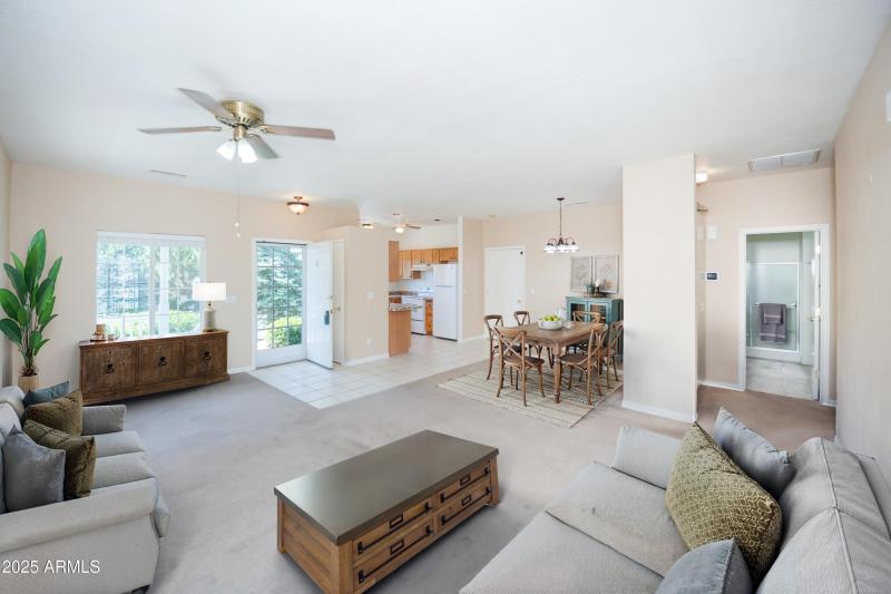 living room virtually staged