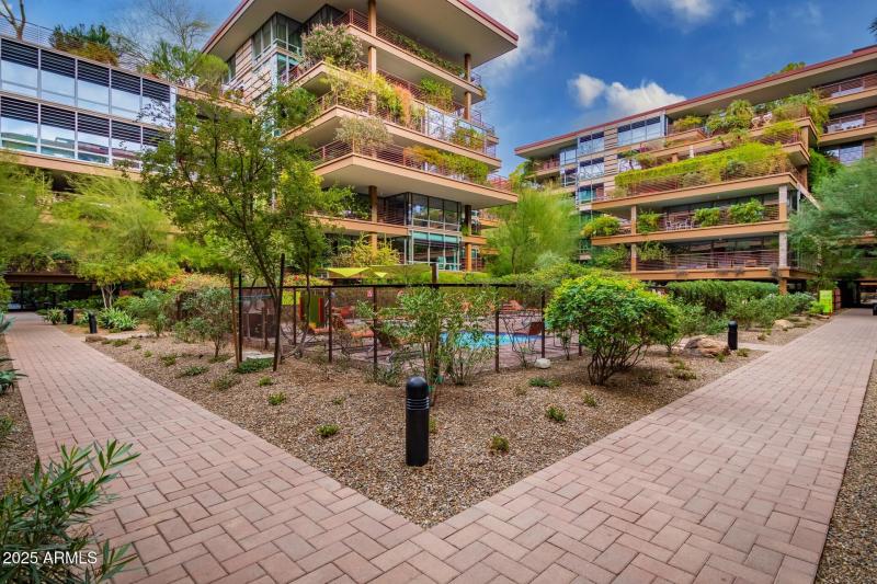 Community grounds towards outdoor pool