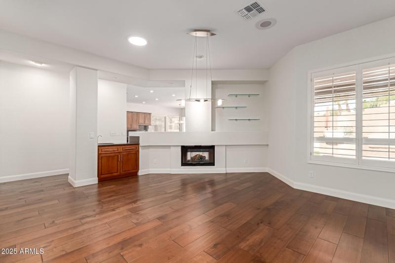 Two Way Fireplace and Wet Bar