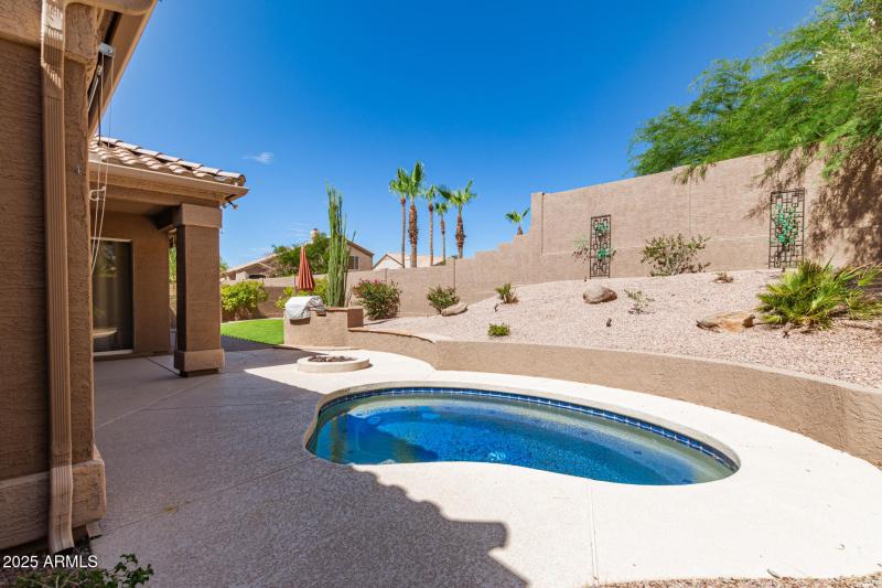 Spa and Backyard View