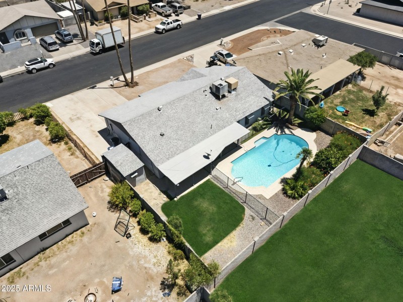 Aerial view backyard