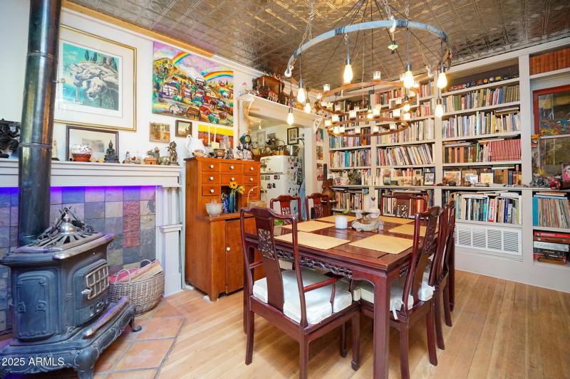 Wood burning stove / Dining Room