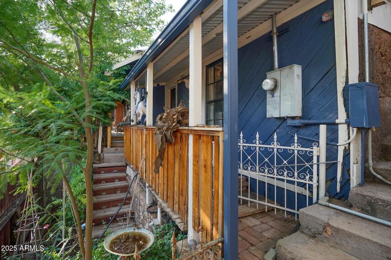 View of laundry and lower garden access