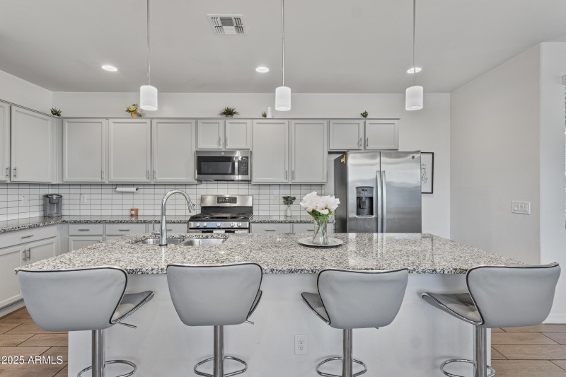 sleek kitchen with island
