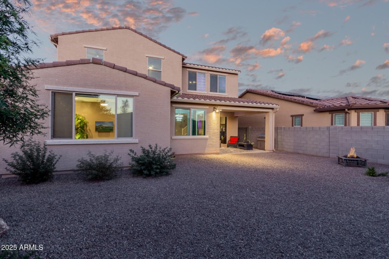 Backyard with view of patio