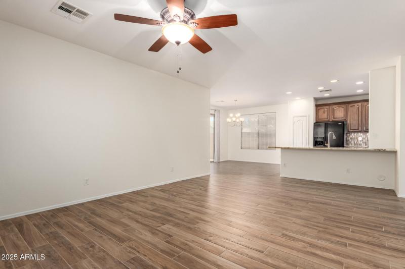 Living Area Open to Kitchen and Dining