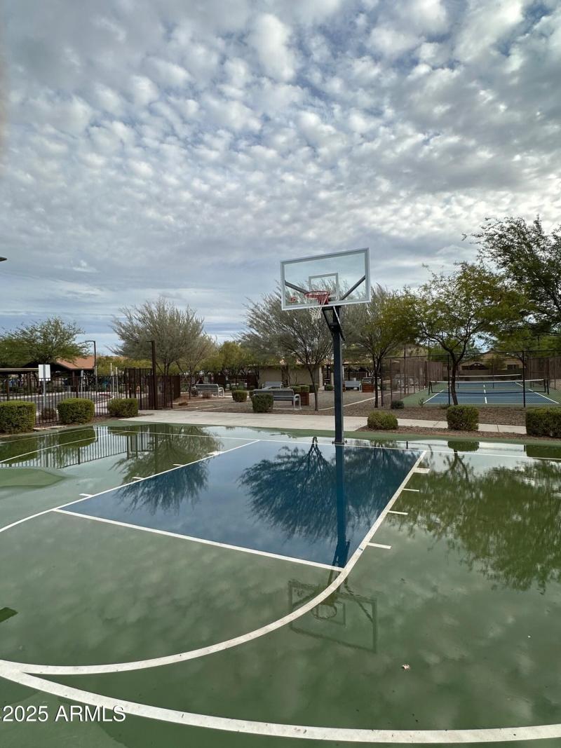 rainy day at the basketball court