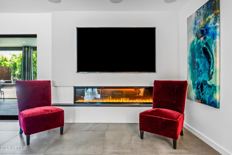 Color-changing LED Lit Fireplace