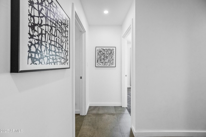 Hall View from Bathroom to Bedrooms