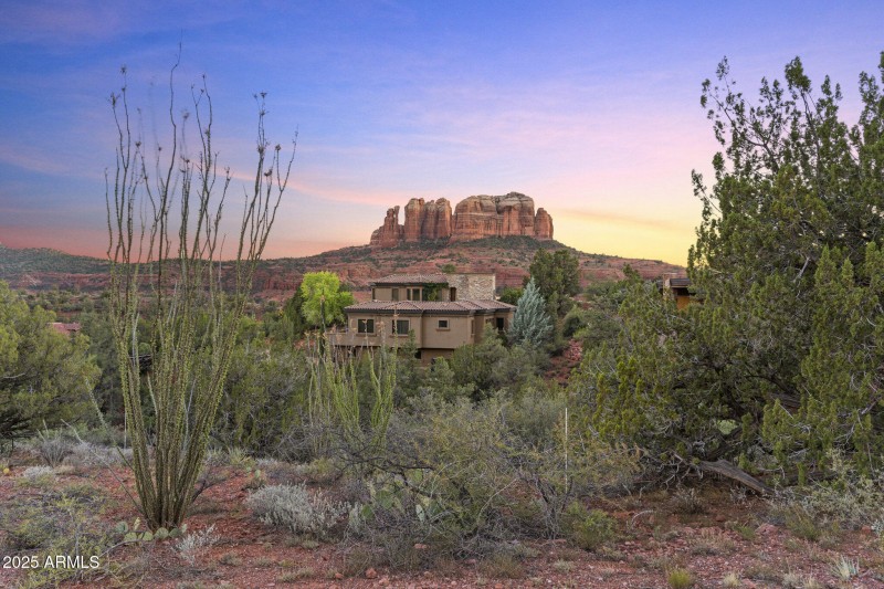 Surrounding homes distanced by natural w