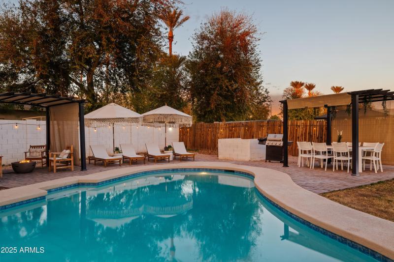 Backyard w/ heated diving Pool