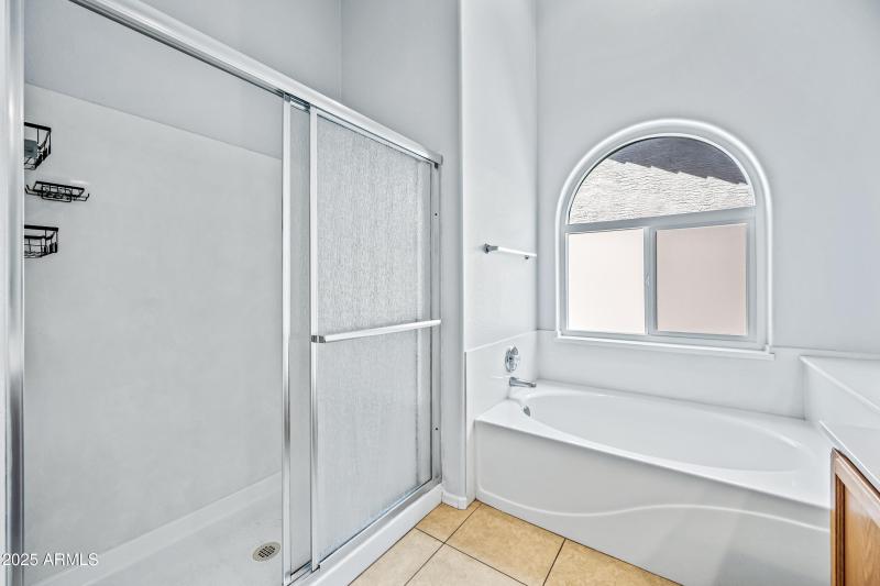 Primary Walk-In Shower & Tub