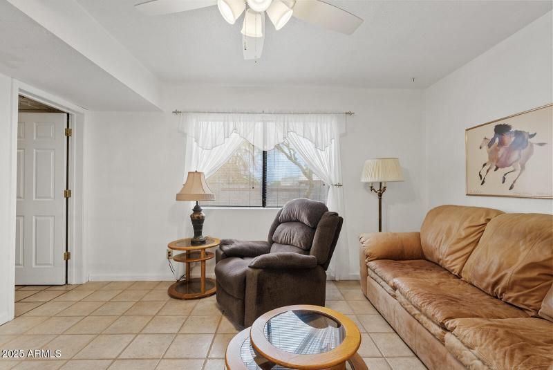 Living space off kitchen