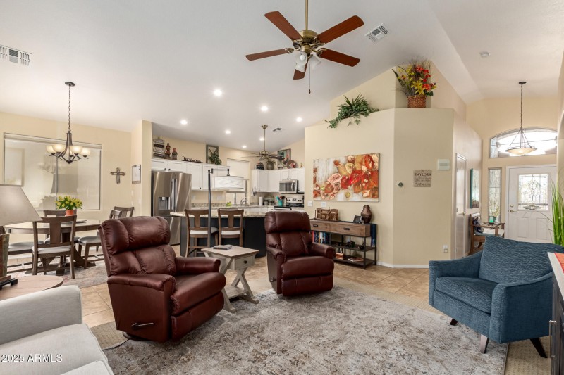 Living Room into kitchen