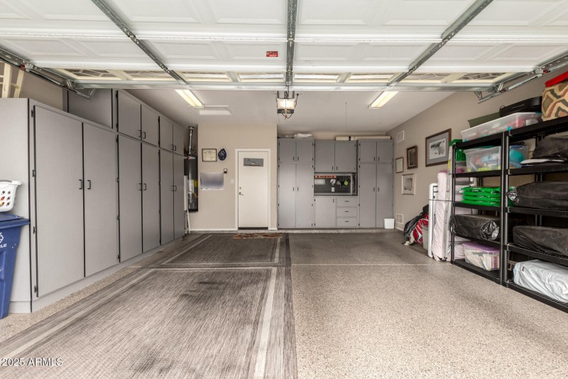 Garage with epoxy floor