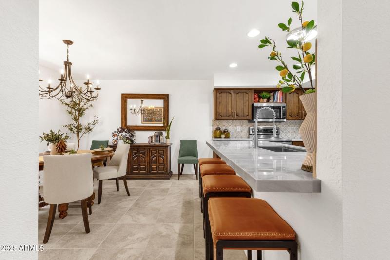 View From Great Room Into Kitchen