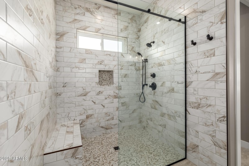 Oversized tiled shower