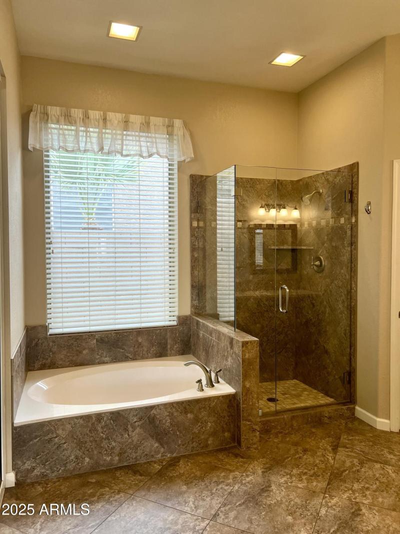 Primary Walk-in Shower & Soaking Tub