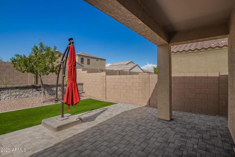 Shady Covered Patio with Premium Pavers