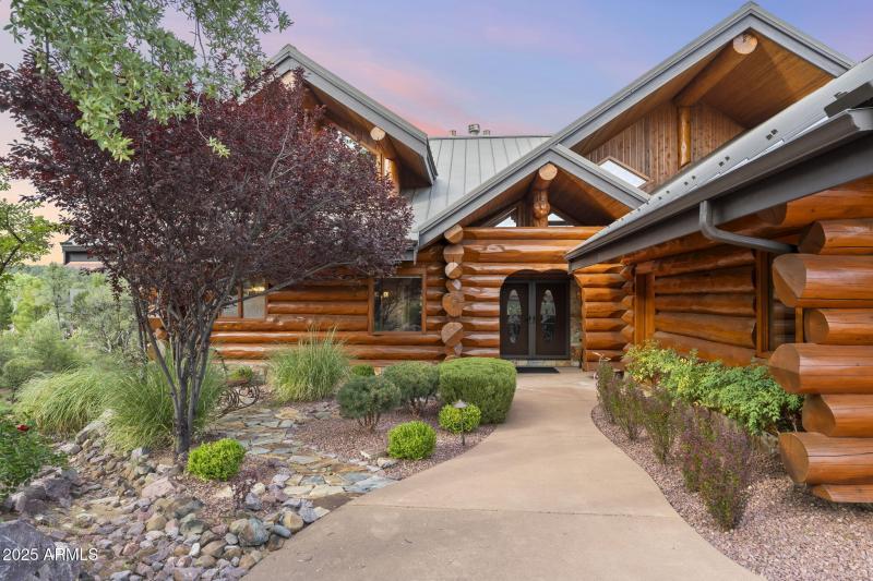 Traditional log cabin exterior