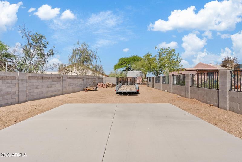 Slab outside detached garage