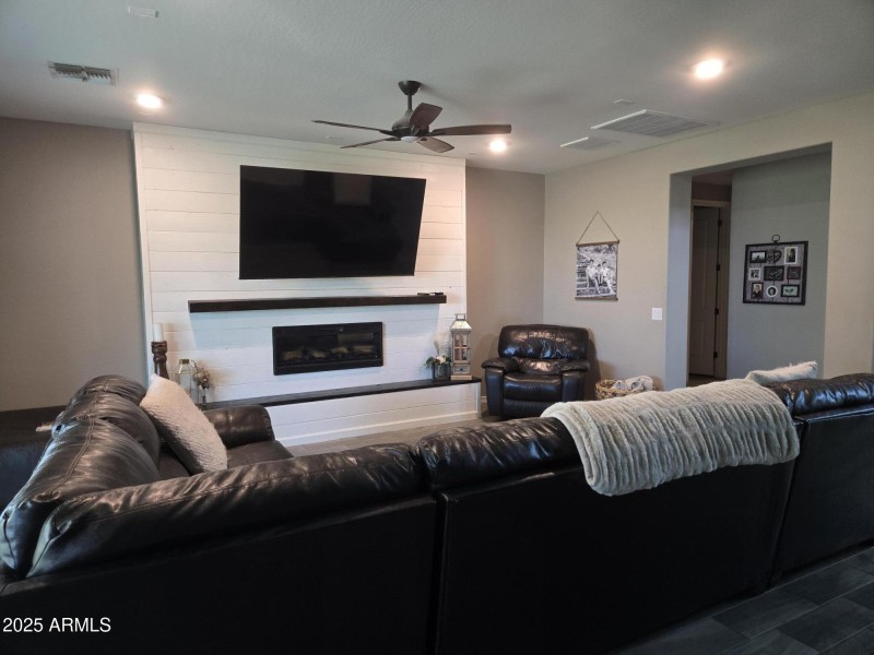 Family Room with built in fireplace