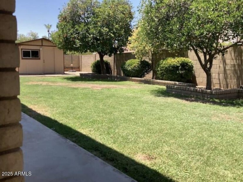 Back Yard facing Storage