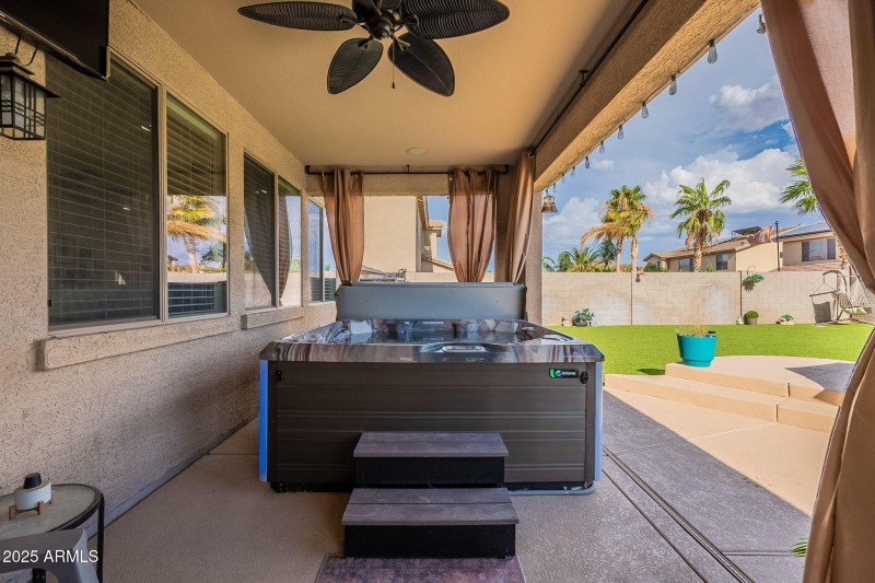 Covered Patio & Hot Tub Area