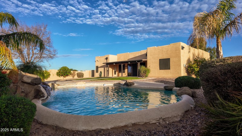 Blue sky pool yard