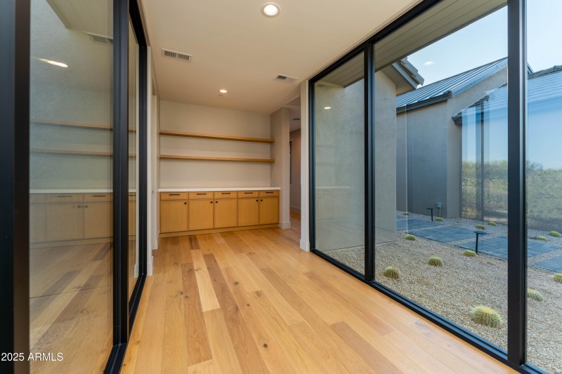 Hallway from garage to key drop