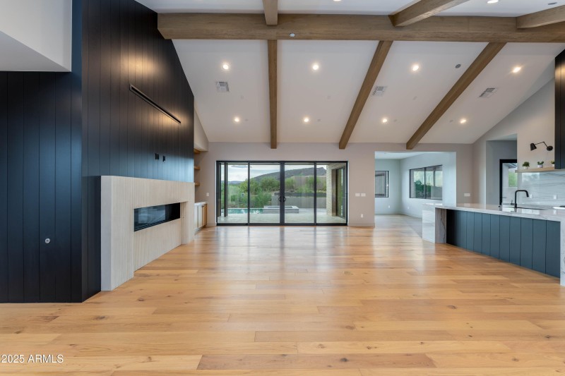 Great room view towards patio