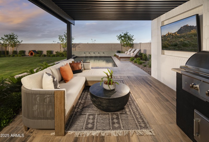 Backyard with pergola