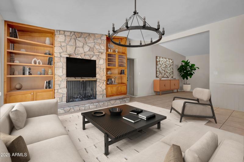 Family Room Virtually Staged