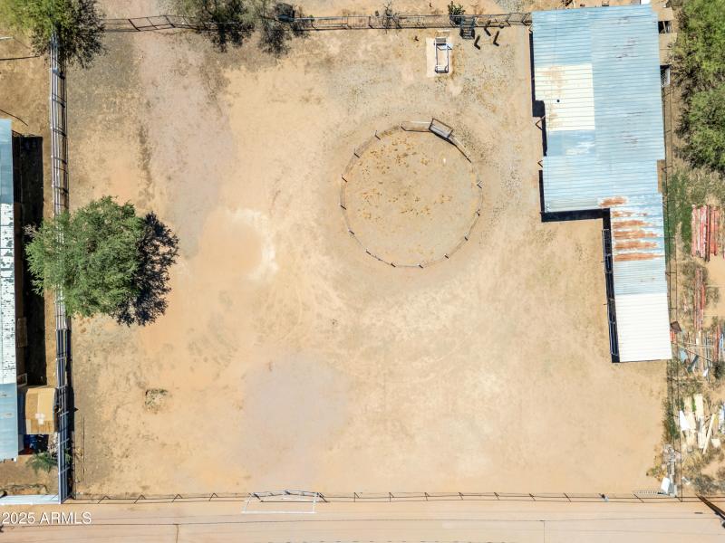 Ariel view of stables and run