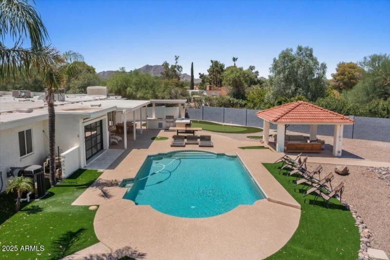 66-Aerial pool and yard